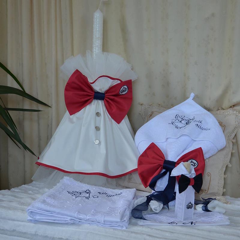 Lumânare Botez Red Bow -1