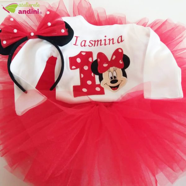 Set Rochita Tutu Simple Minnie Red1