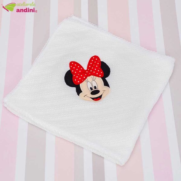 Paturica Personalizata Botez Minnie Red Bow1