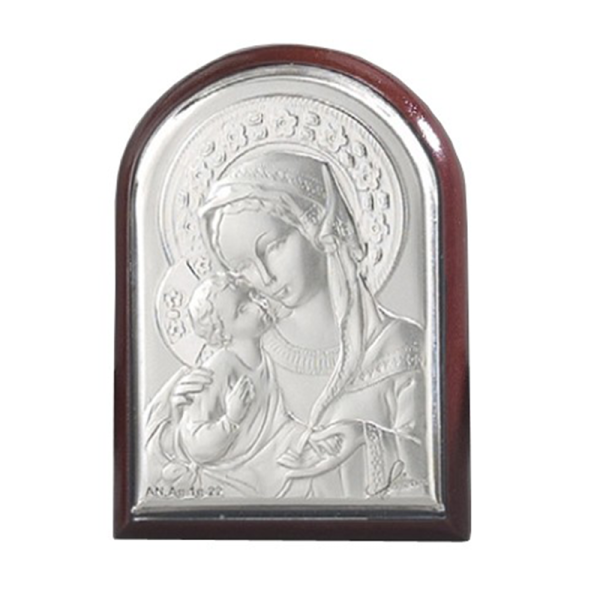 Iconita pe Foita de Argint Fecioara Maria cu Pruncul1