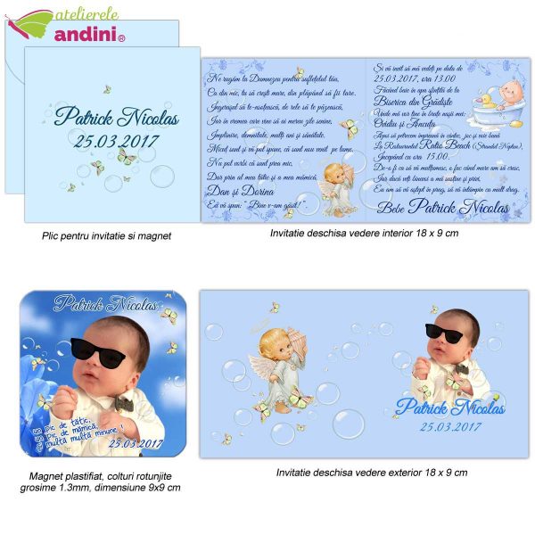 invitatii botez marturie magnet 2in15