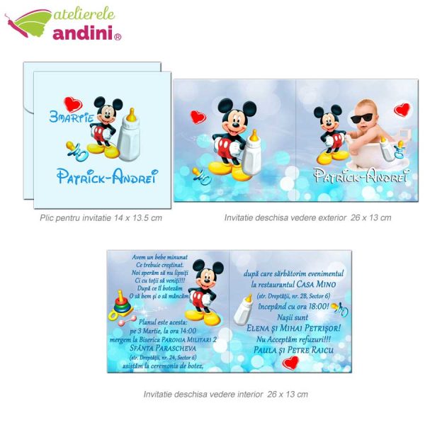 invitatii botez personalizate plic36