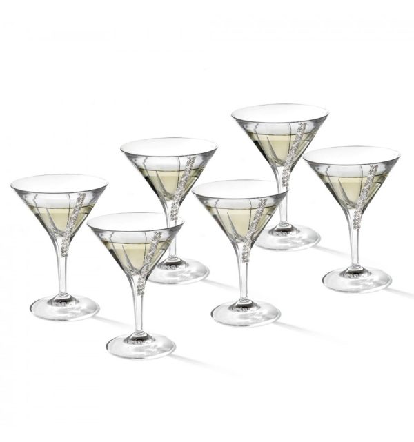 set de 6 pahare pentru martini cu cristale made by chinelli italy cli189 2
