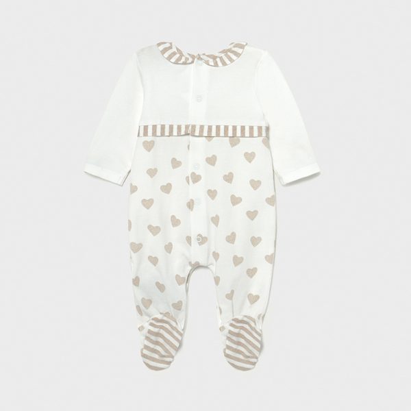 pijama fetita white cream hearts 3