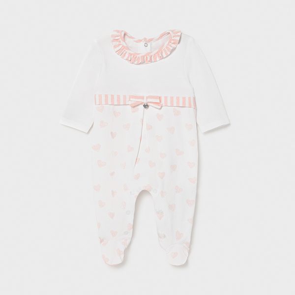 pijama fetita white pink hearts