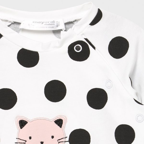 pijama fetita black dots kitty 2
