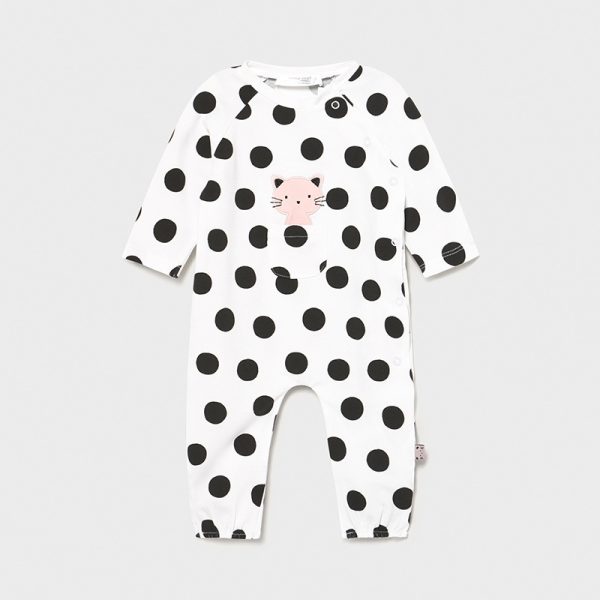 pijama fetita black dots kitty 3