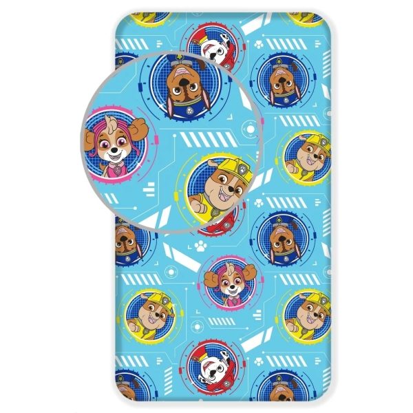 6677 5189173 4 Cearsaf de pat cu elastic Paw Patrol Blue 90x200 cm SunCity BRM005037 B3406677