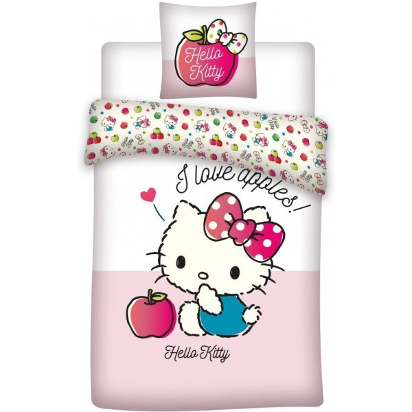 6708 5191155 12 Set lenjerie pat copii Hello Kitty Apples 100x135   40x60 SunCity BRM006034 B3406708