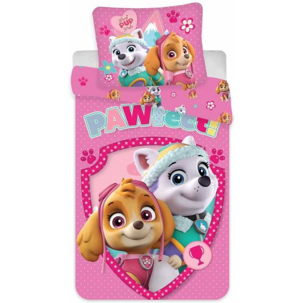 6733 5194826 12 Set lenjerie pat copii Paw Patrol Skye and Everest Pawfect 100x135   40x60 SunCity BRM007116 B3406733