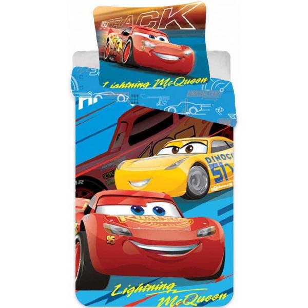 6739 5194835 4 Set lenjerie pat copii Cars Lightning Mcqueen 90x140   40x55 SunCity CTL79820A B3406739