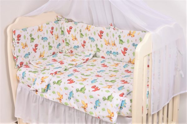 lenjerie patut 6 piese model dinozauri 120x60 cm 17 2613