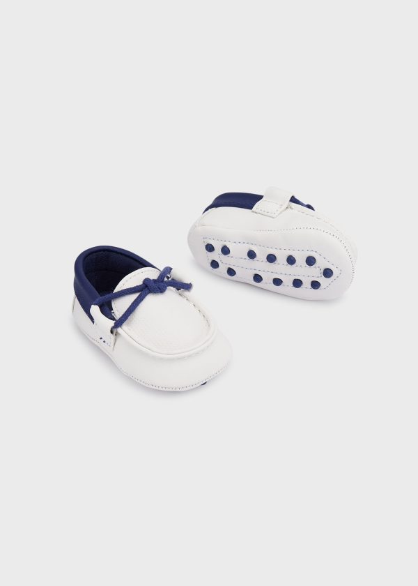 Mocasini Baby Royal and White