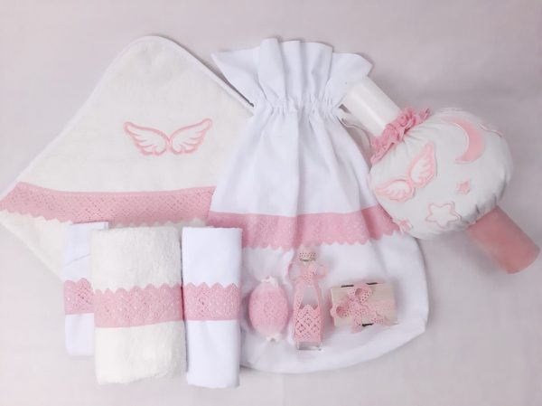 Set Lumânare +Trusou Complet Pink Angel Wings 8 piese