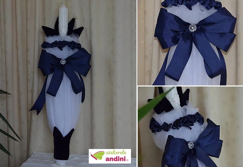 Lumânare Botez Red Bow -1