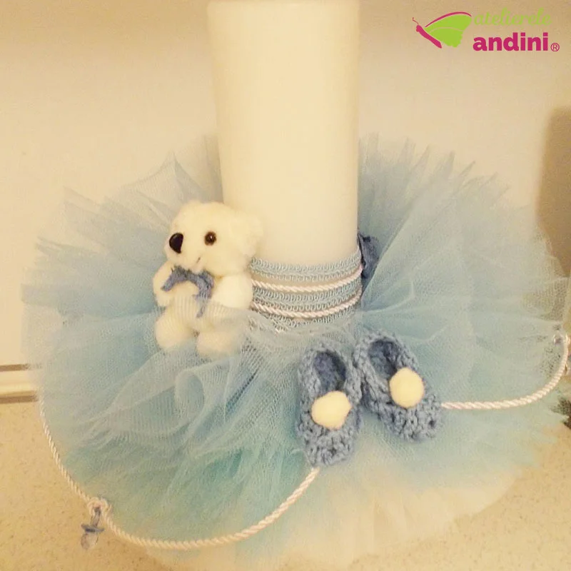 Lumanare Botez Blue Baby Bear 003 55