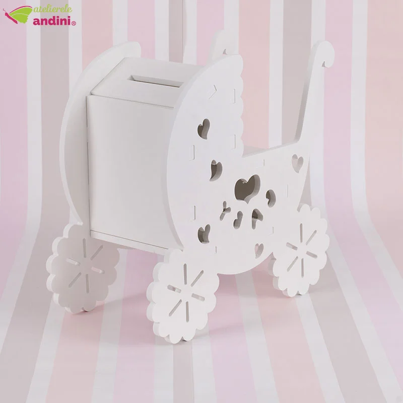 Cutie Dar Botez Carucior Lemn22 Cutie Dar Botez Carucior Lemn22