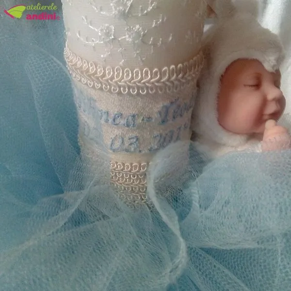 Lumanare Botez Blue Sleepy Baby3