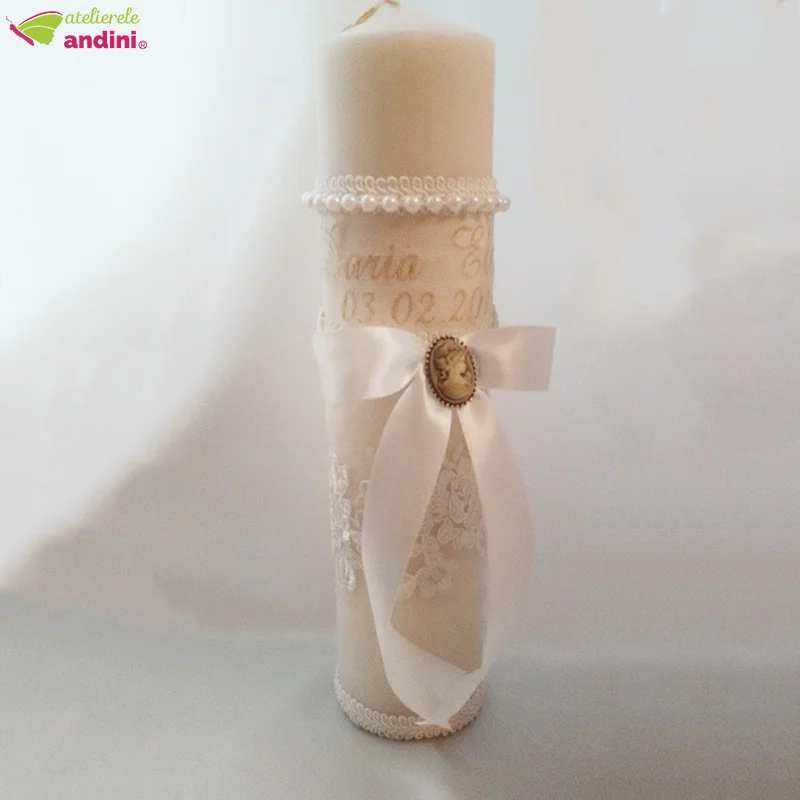 Lumanare Botez Simple Lace1