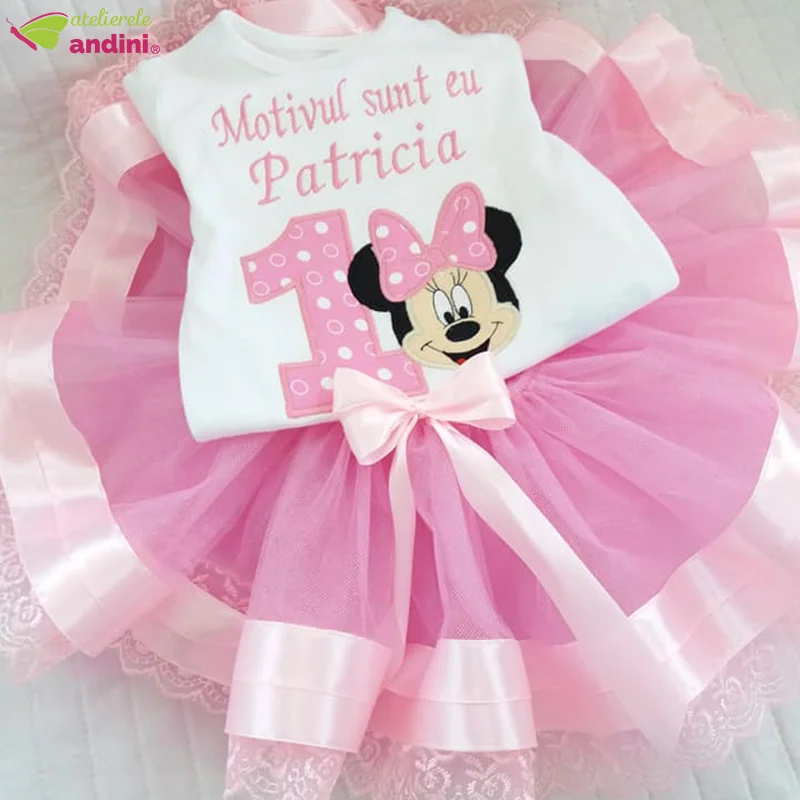 Set Rochita Tutu Minnie Pink Bow1 Set Rochita Tutu Minnie Pink Bow1