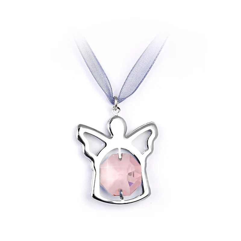 Pandantiv Ingeras Argintiu Cristal Swarovski Roz1