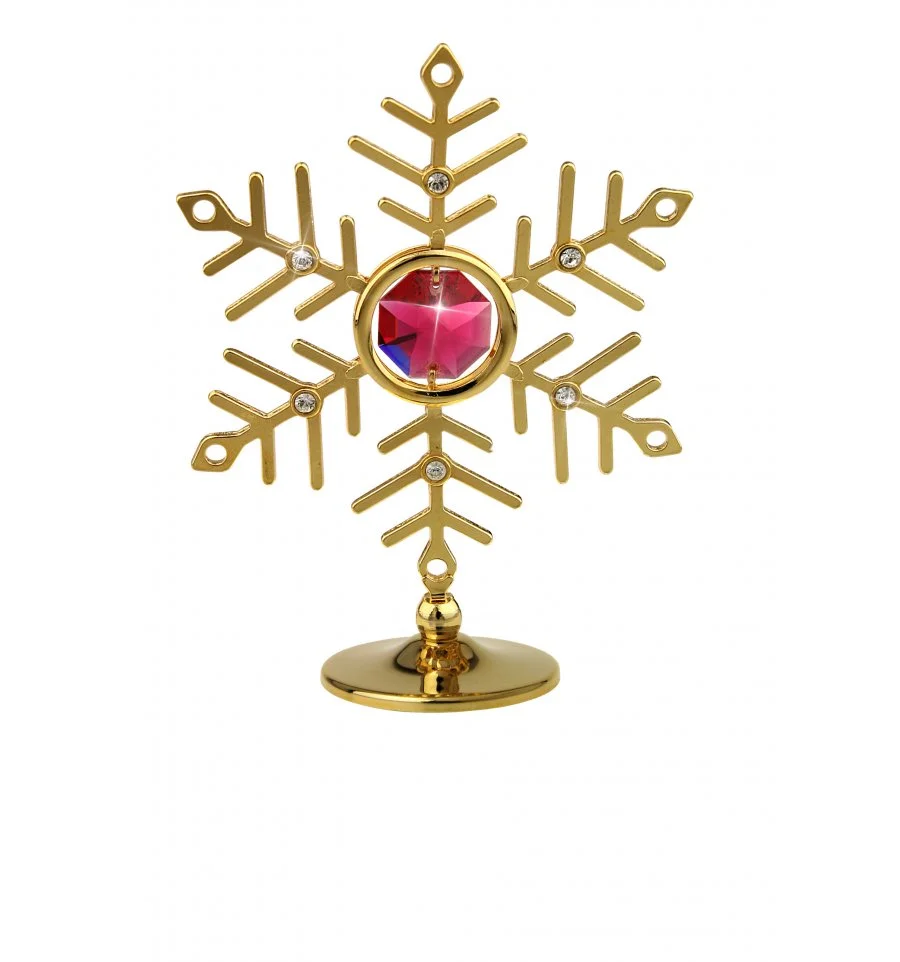 fulg de nea cu 7 cristale swarovski