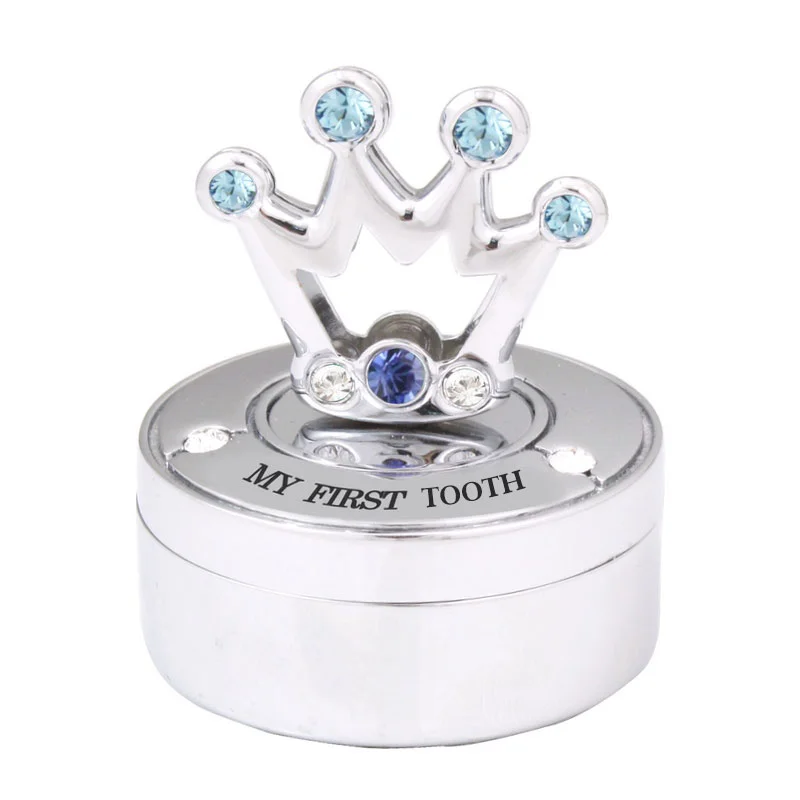 Cutiuta Argintata Primul Dintisor Crown Cristale Swarovski Baietel1