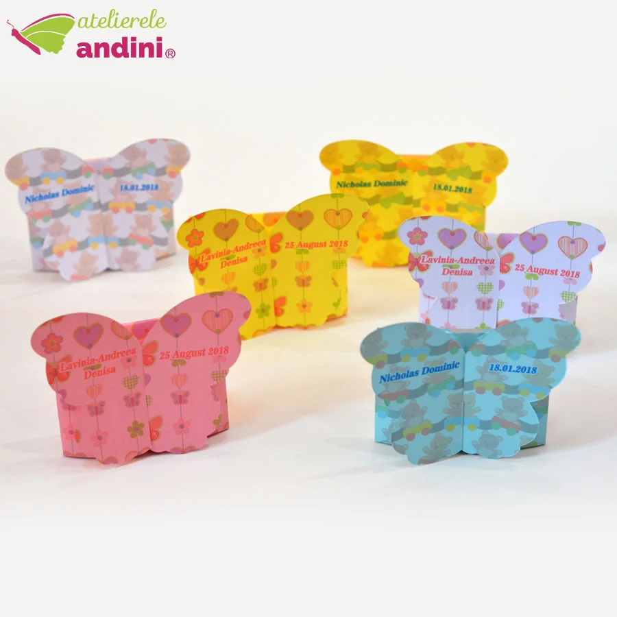 cutiuta personalizata pentru marturie magnet botez fluturas3