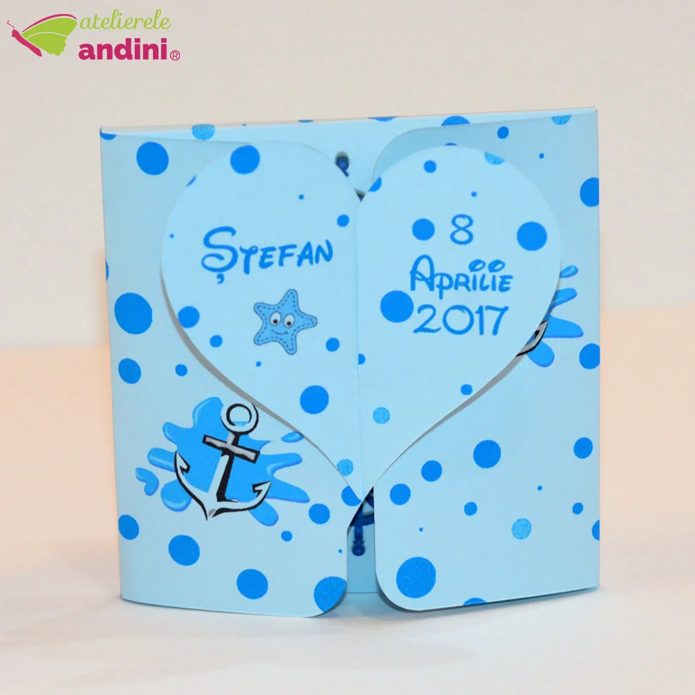 cutiuta personalizata pentru marturie magnet botez inimioara9