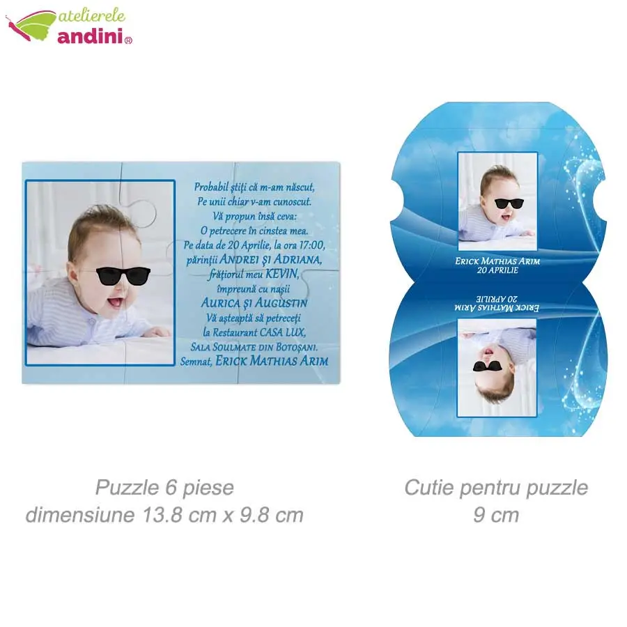 invitatie marturie botez puzzle magnetic 6 piese2 invitatie marturie botez puzzle magnetic 6 piese2