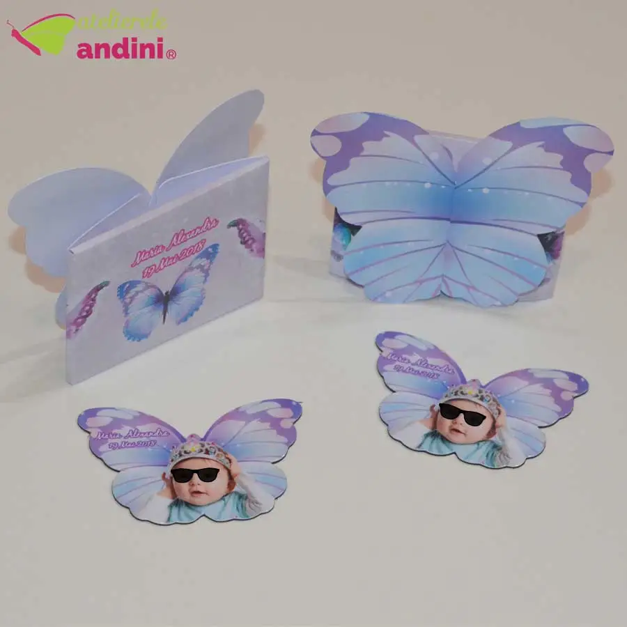 invitatii botez marturie magnet 2 in 1 fluture10