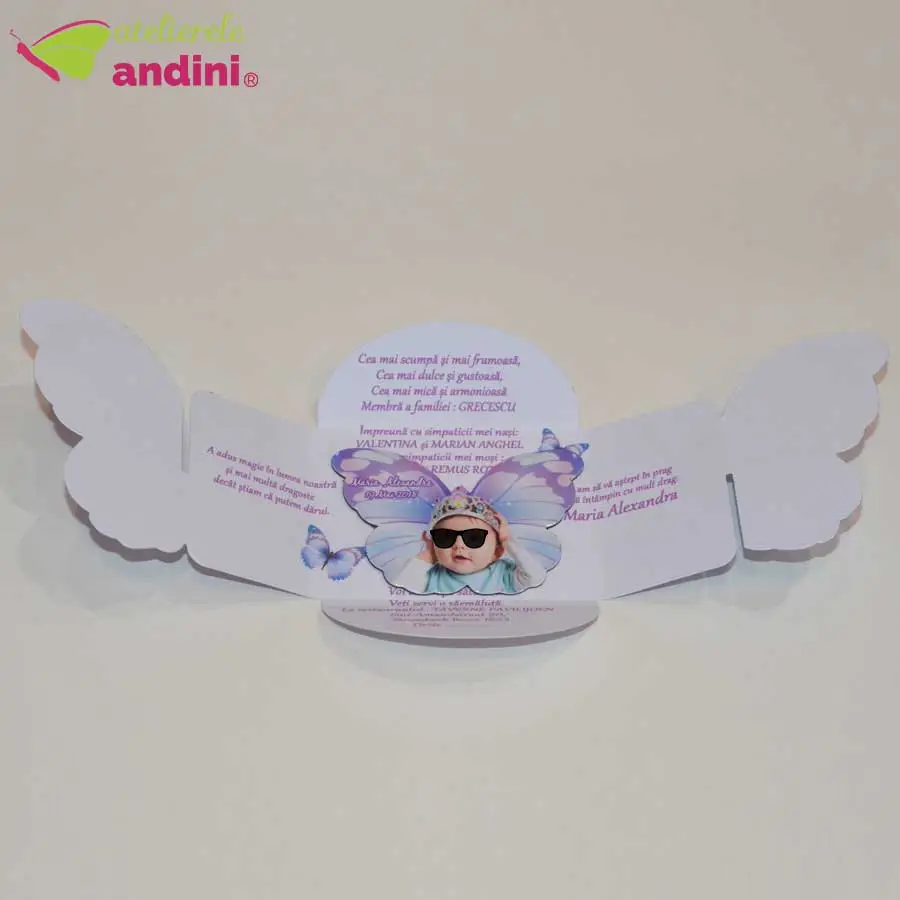invitatii botez marturie magnet 2 in 1 fluture9