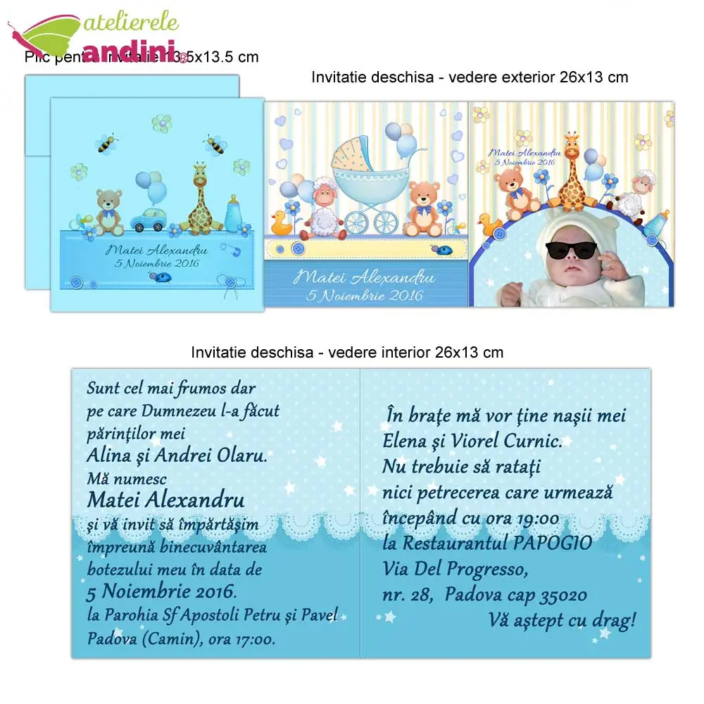 invitatii botez personalizate plic11 invitatii botez personalizate plic11