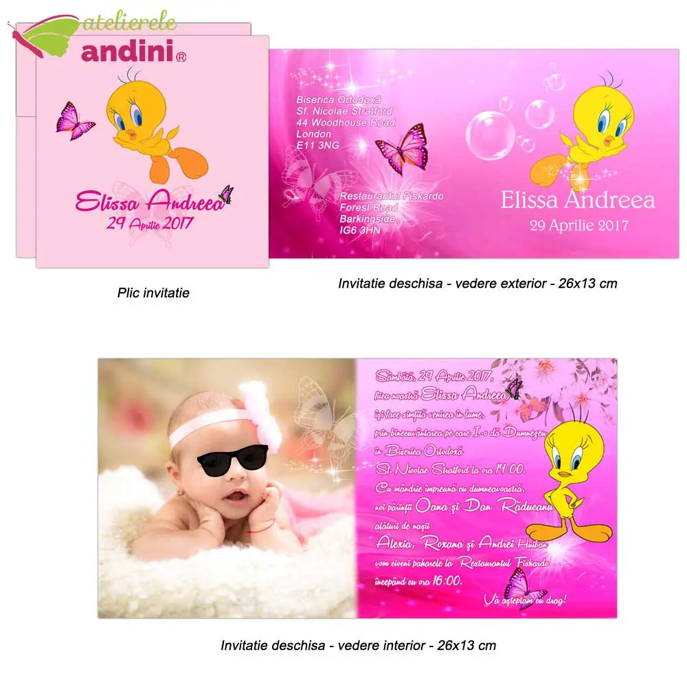 invitatii botez personalizate plic16 invitatii botez personalizate plic16