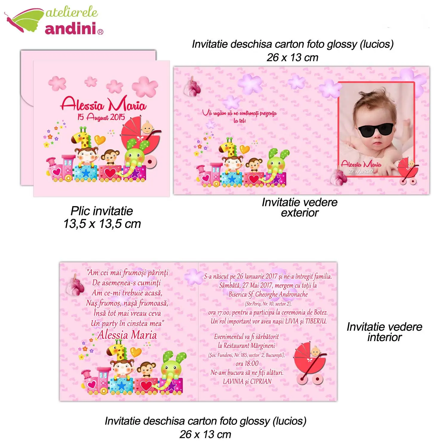 invitatii botez personalizate plic18 invitatii botez personalizate plic18