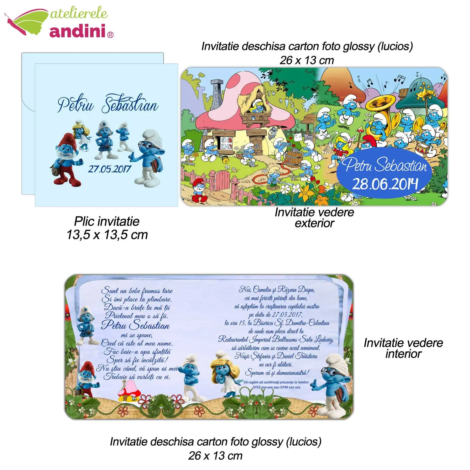 invitatii botez personalizate plic19 invitatii botez personalizate plic19