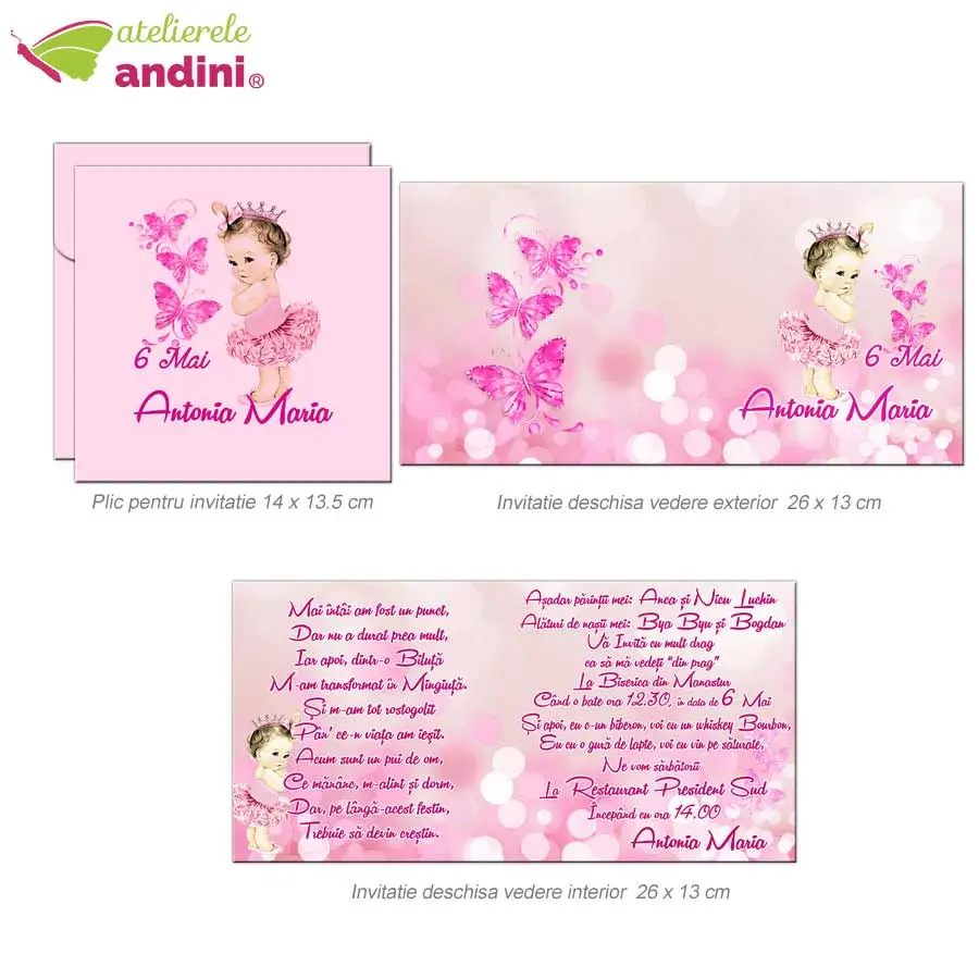 invitatii botez personalizate plic32 invitatii botez personalizate plic32