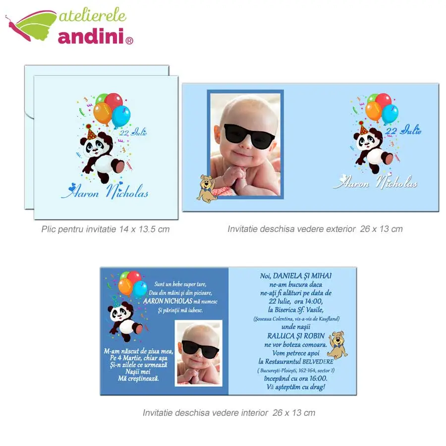 invitatii botez personalizate plic34 invitatii botez personalizate plic34