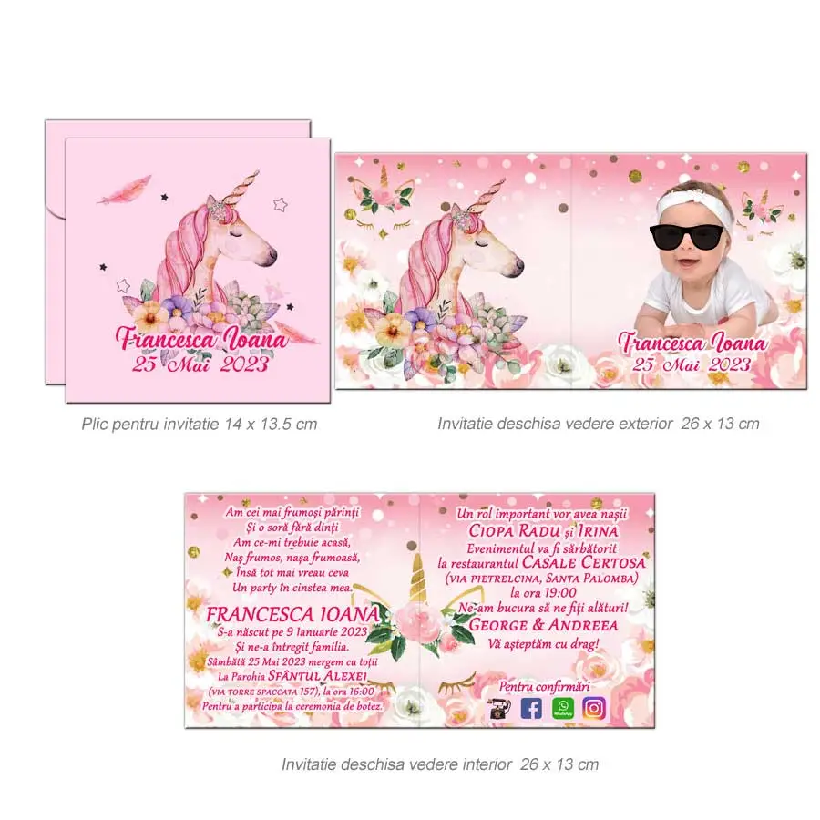 invitatii botez personalizate plic35 invitatii botez personalizate plic35