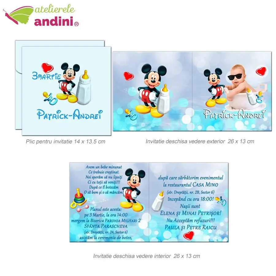 invitatii botez personalizate plic36 invitatii botez personalizate plic36