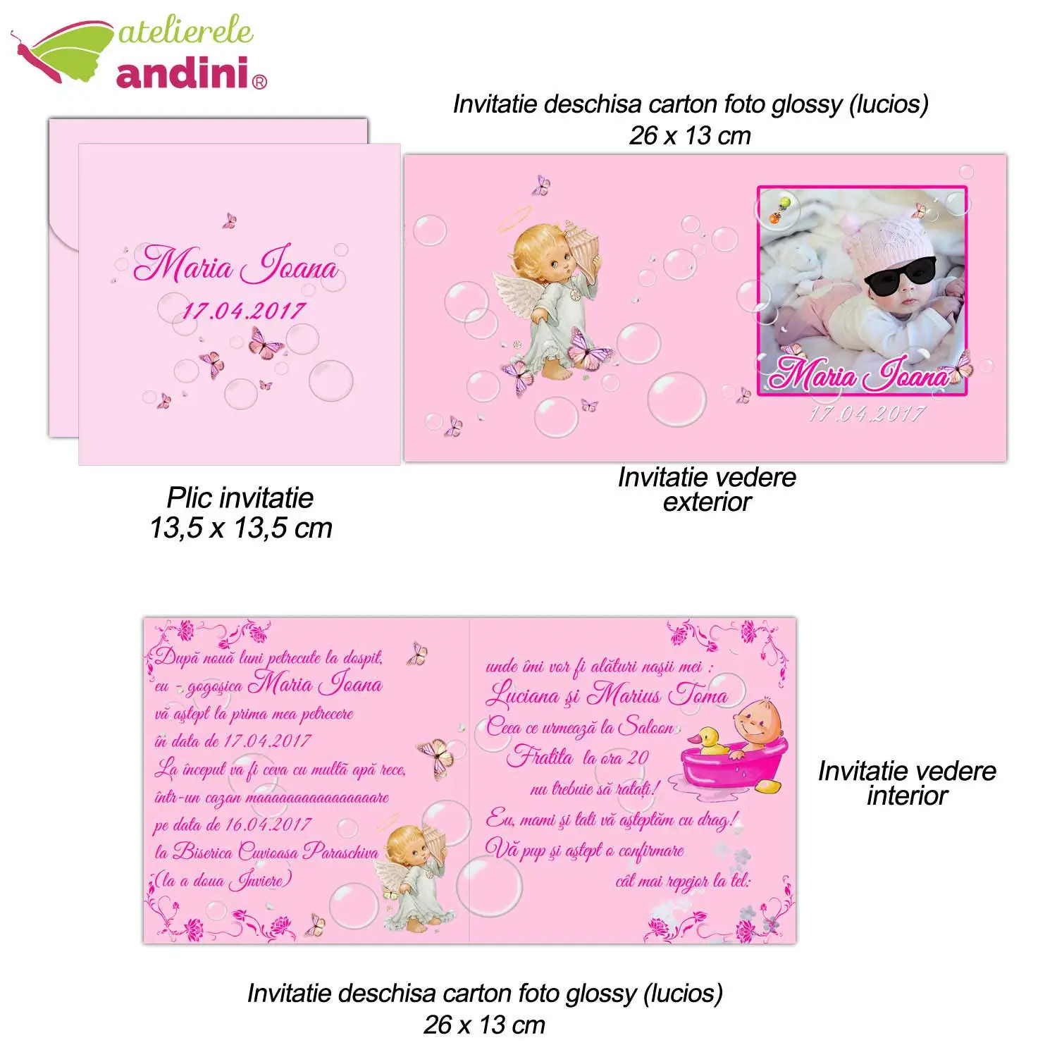 invitatii botez personalizate plic6 invitatii botez personalizate plic6