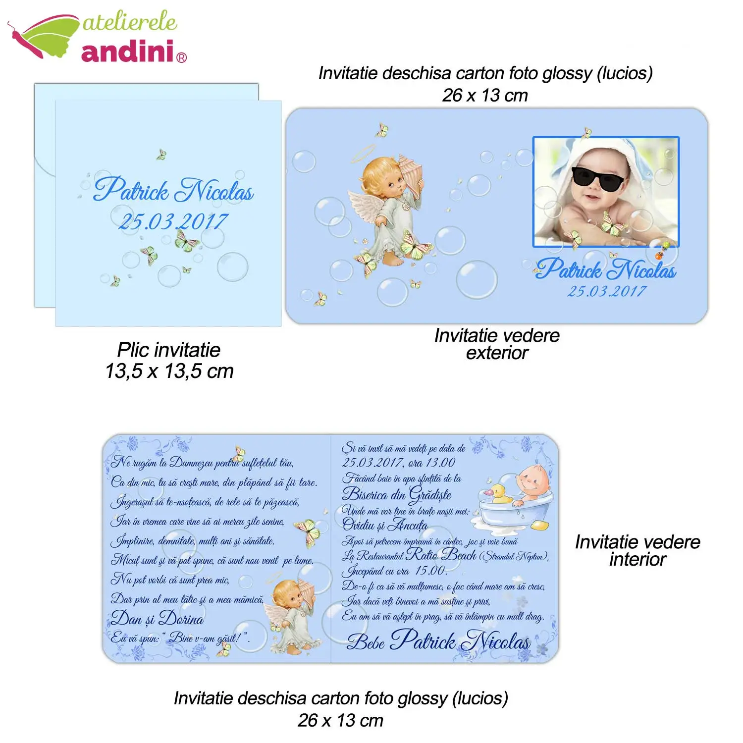 invitatii botez personalizate plic7 invitatii botez personalizate plic7