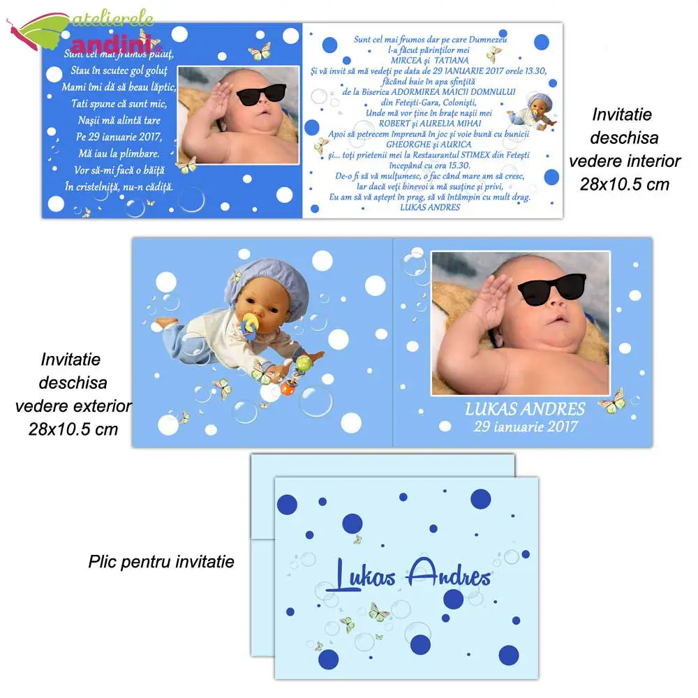 invitatii botez personalizate plic9 invitatii botez personalizate plic9