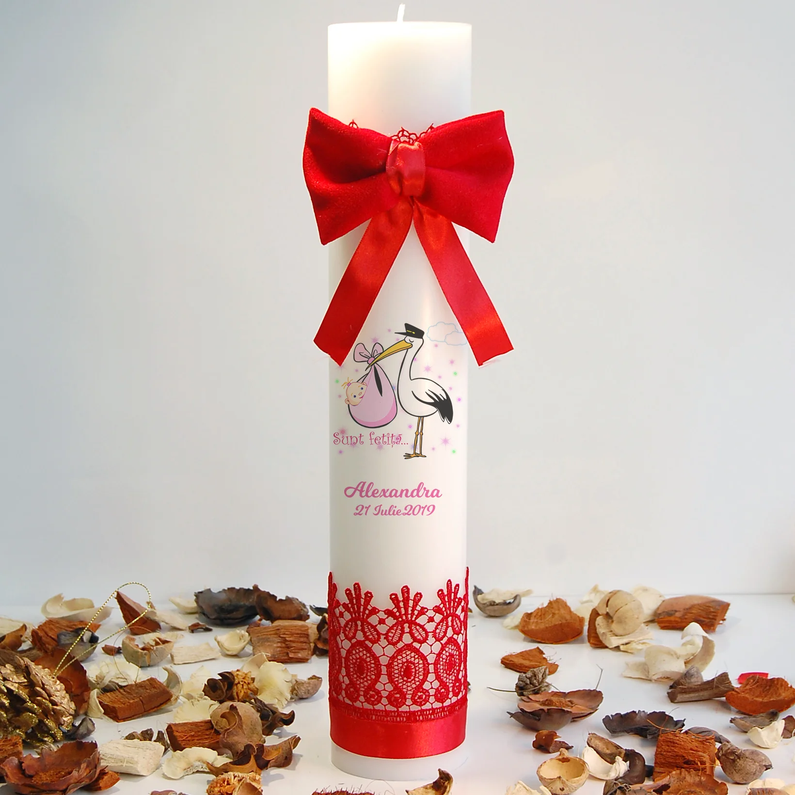 Lumanare Personalizata Botez Red Fairytale1 Lumanare Personalizata Botez Red Fairytale1