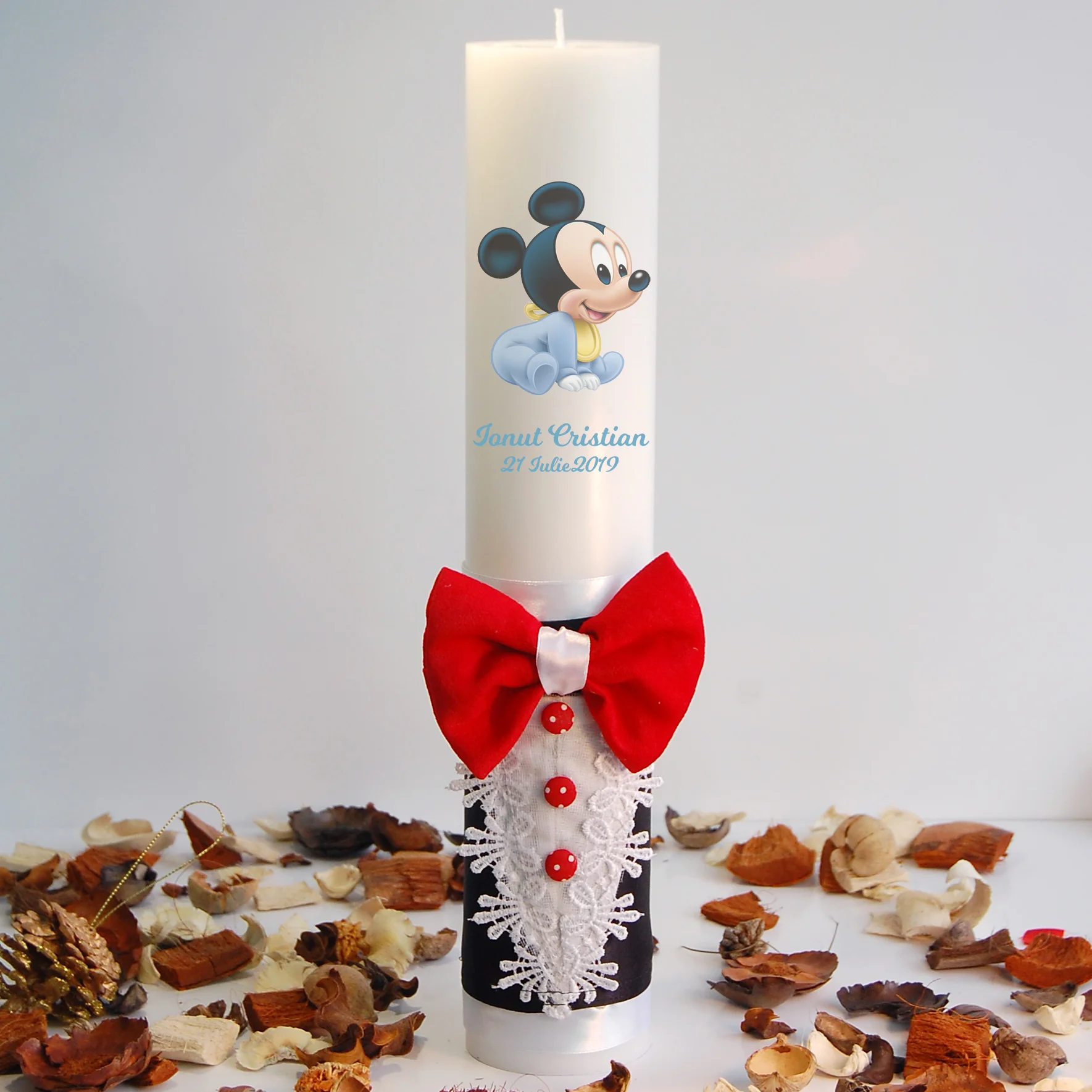 lumanare personalizata botez papion1 lumanare personalizata botez papion1