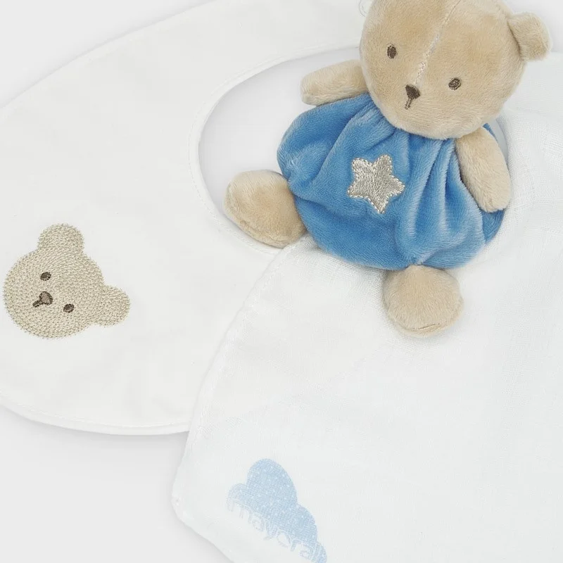 Set jucărie Pluș Blue Bunny și bavetică 1 Set jucărie Pluș Blue Bunny și bavetică 1