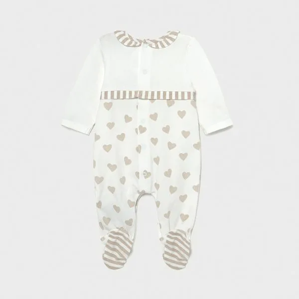 pijama fetita white cream hearts 3