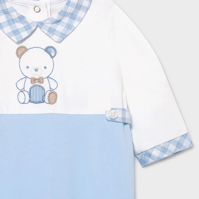 set 2 pijamale bleu baieti ursulet si calut 2