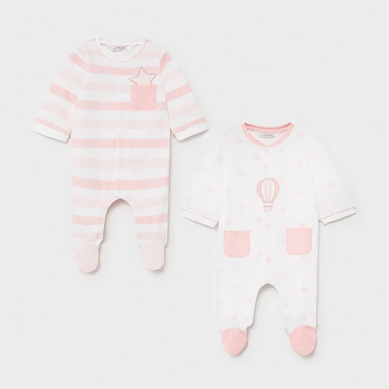 set 2 pijamale roz fete dungi si stelute 1