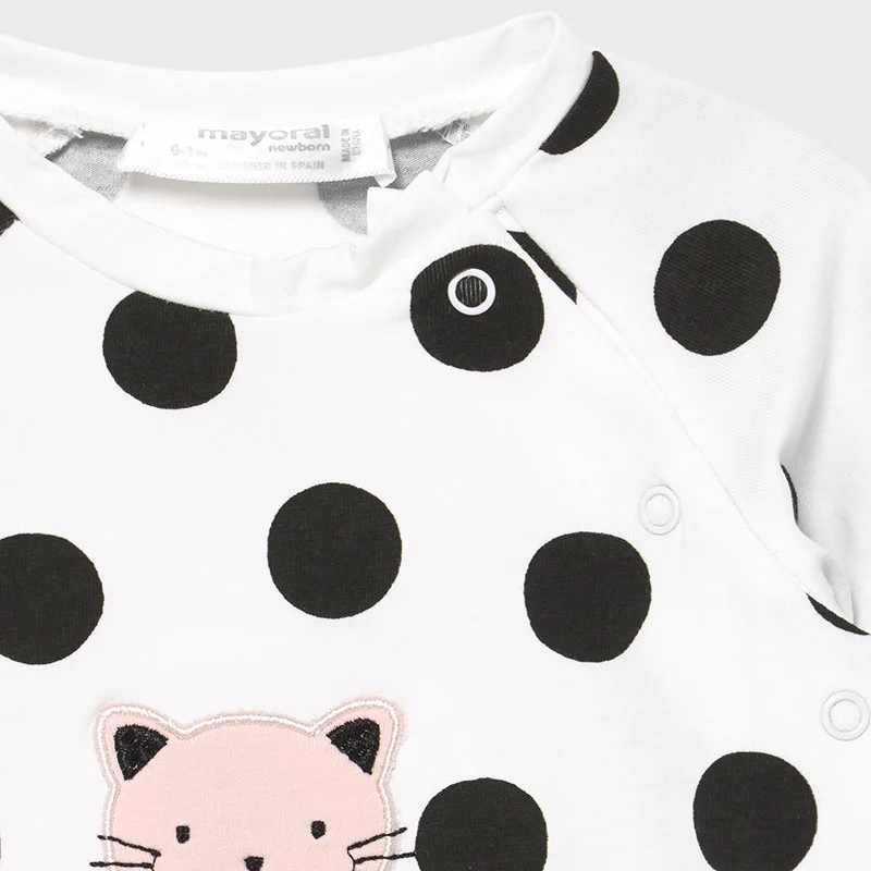 pijama fetita black dots kitty 2